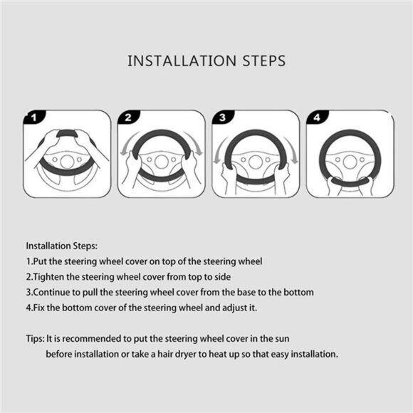 Soft Microfiber Leather Steering Wheel Cover, Universal 15 Inch for Women - Picture 6 of 8